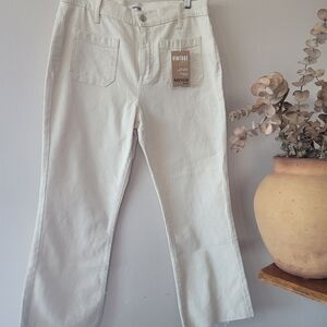 Kensie Vintage Luxe High-Rise Wide-Leg Crop Denim Jeans NWT SZ 8 Cotton